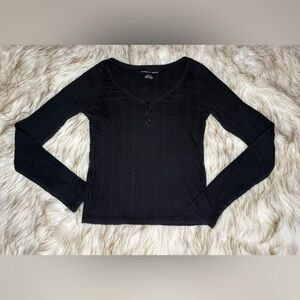 American Eagle Outfitters Black Long Sleeve Top